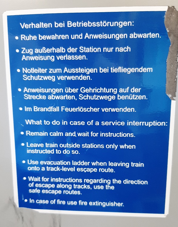 3007 Warning in trains