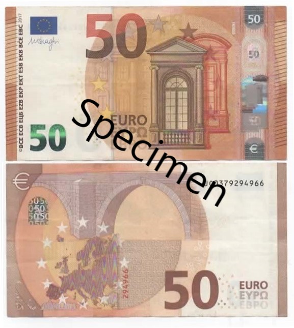 Fifty Euro Note - Specimen