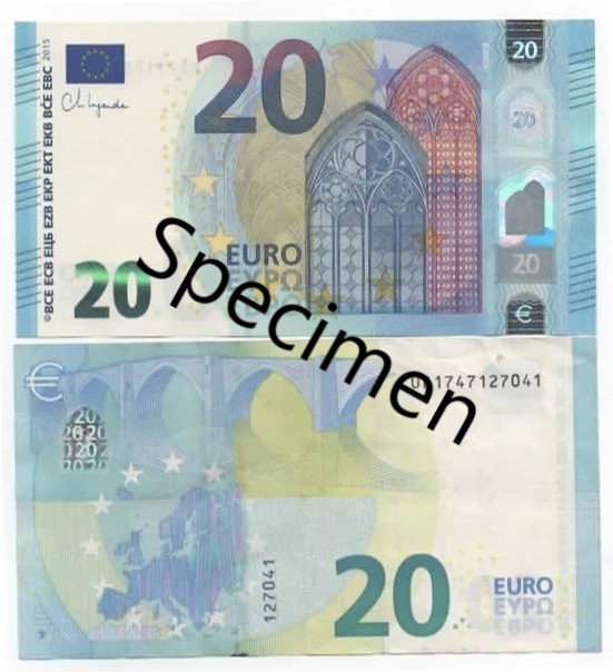 Twenty Euro Note - Specimen